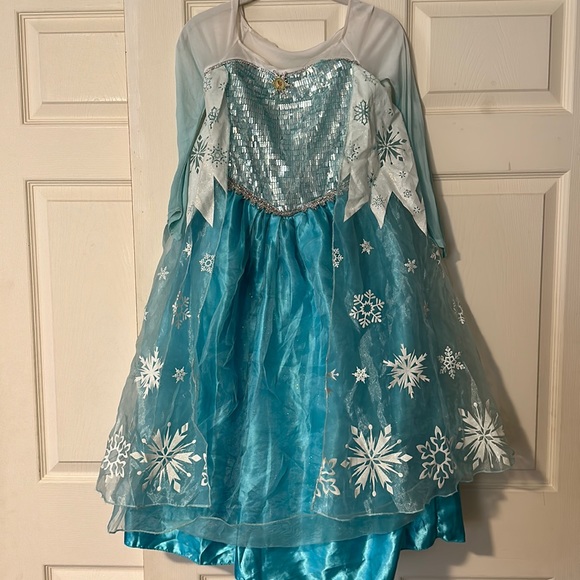 queen elsa dress disney store Violet Purple Light Green Long Sleeve White Lace Dress